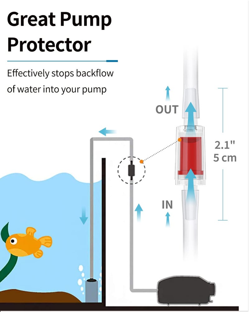 Pawfly 7 Feet Airline Tubing Standard Aquarium Air Pump Accessories with Air Stones, Check Valves, Suction Cups and Connectors - Image 5